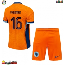Camisa de Futebol Holanda Joey Veerman #16 Equipamento Principal Infantil Europeu 2024 Manga Curta (+ Calças curtas)